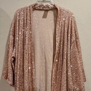 Looking for disco vibes?Women’s Sequin Open Front Jacket 
T1